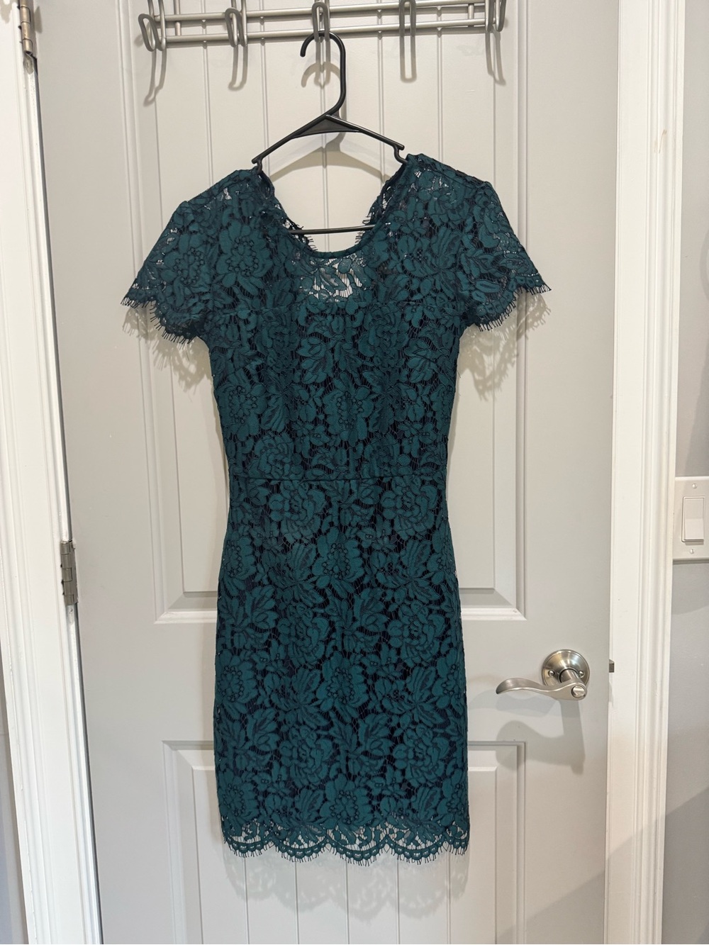 Banana Republic Teal Lace Mini Dress